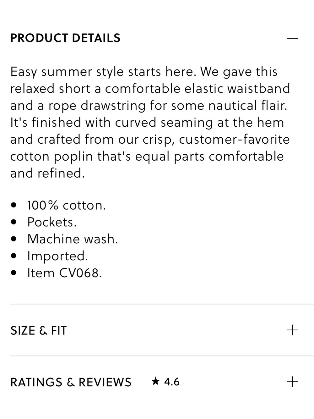 NWT J Crew Black Cruise drawstring short in cotton poplin